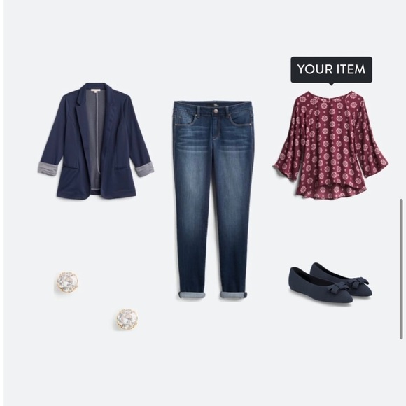 Papermoon Larie Crew Neck Blouse - Maroon - Size Small - Picture 5 of 11